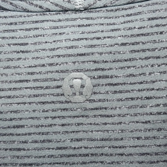 Lululemon Men’s Surge 1/2 Zip Long Sleeve Shirt- Gray Striped/ Size Small - Picture 5 of 6